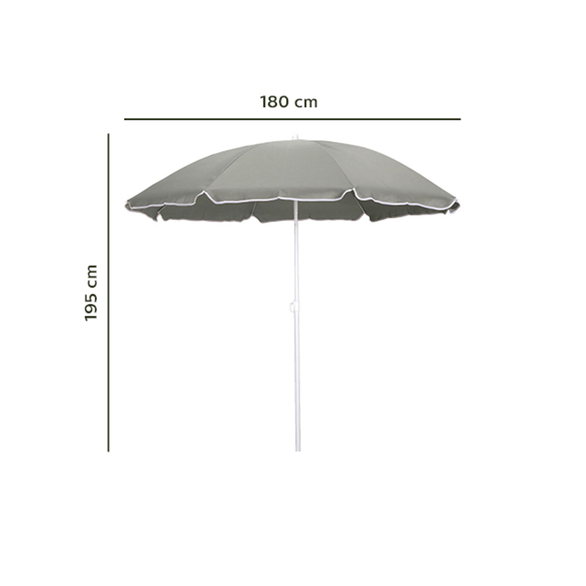 Parasol de plage - vert olivier (D180cm)-GASSIN