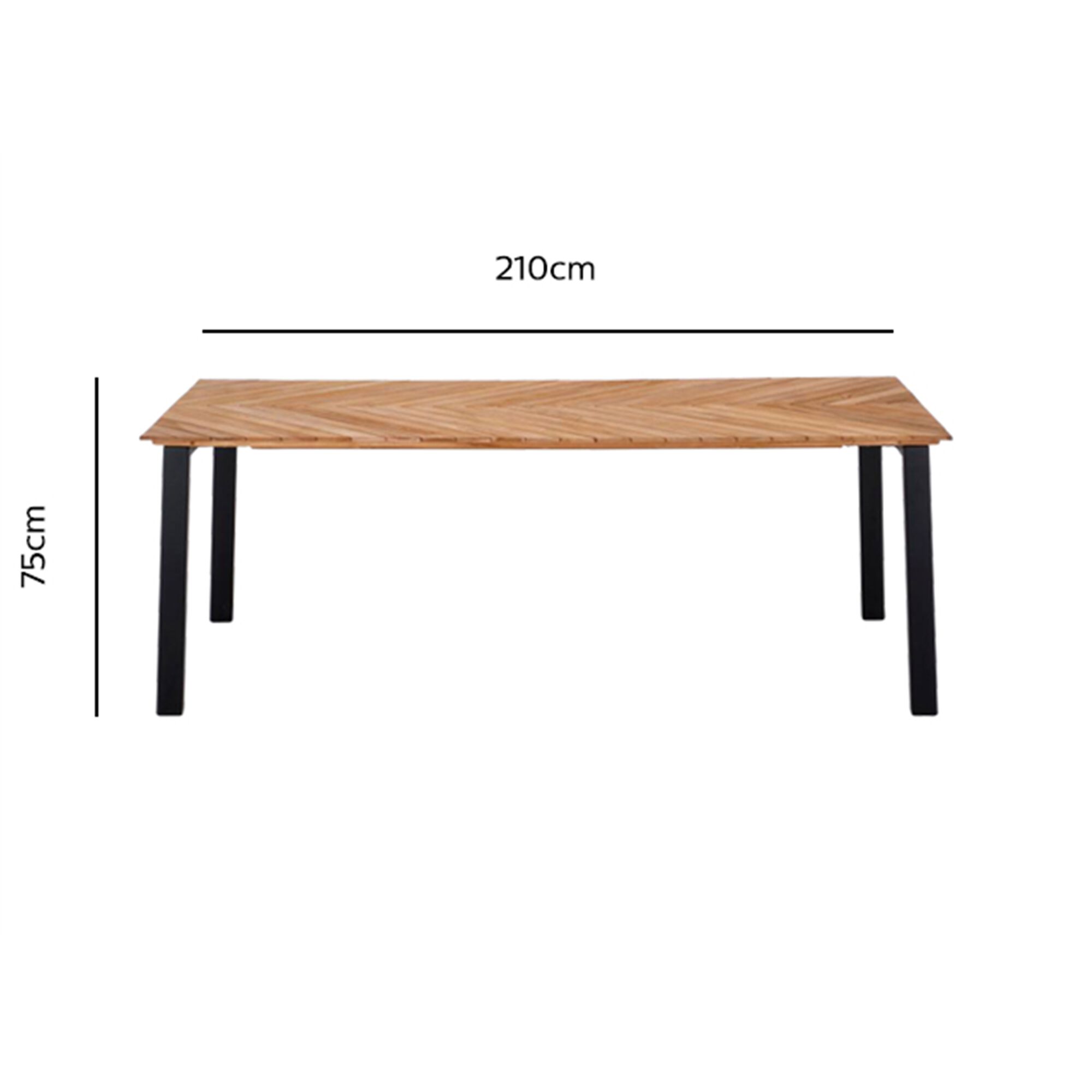 Table de repas jardin en teck et aluminium - bois clair (8 places)-JONQUIERES
