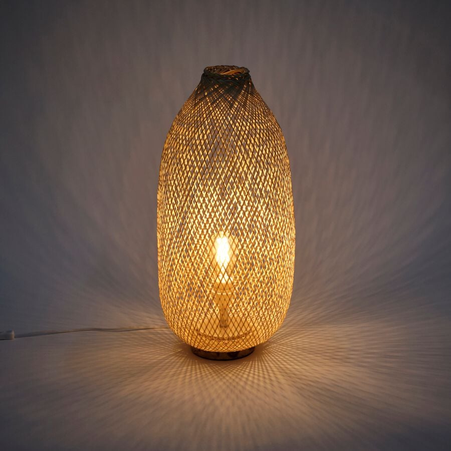 Lampe de sol électrifiée en bambou D30cm - naturel-FANY
