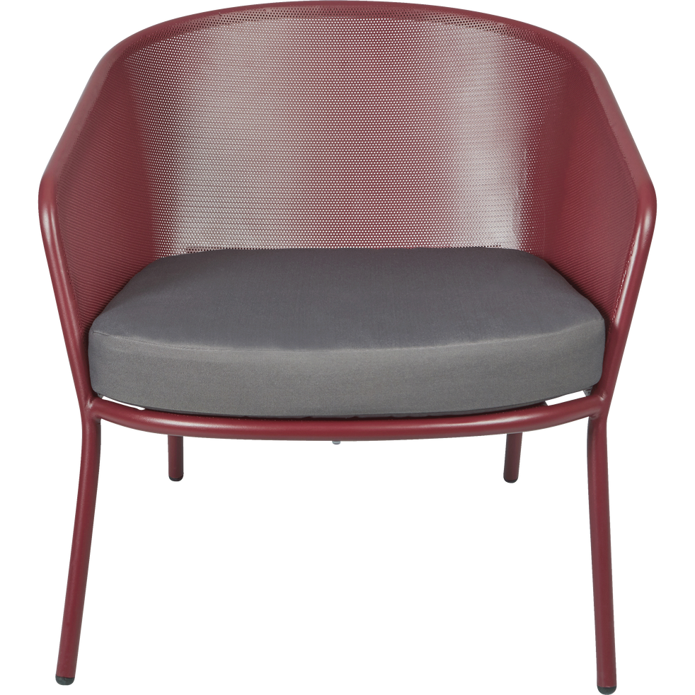 Fauteuil de jardin en en acier rouge sumac - COLLIOURE ...
