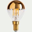 Ampoule filament LED globe D4,5cm culot E14 bicolore - doré métallisé-GOLDY