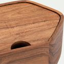 Boîte déco hexagonale en acacia D18xH8cm - bois foncé-VITTORIA