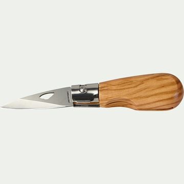 Couteau à huître pliable en bois d'olivier-OLIVIA