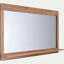 Miroir rectangulaire double de salle de bain en acacia - bois foncé 120cm-GAIA