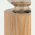 Pied de lampe électrifié en bois de chêne - bois clair H12,5cm-TRETS