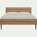 Lit 2 places avec tête de lit en bois 140x200cm - bois clair-LUCIAN