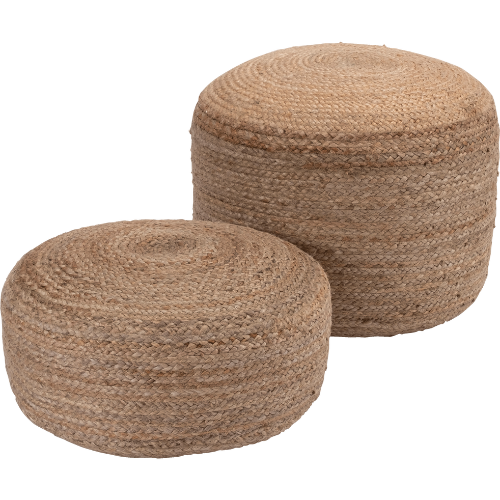 Pouf en jute 50x50x40cm NAÏA coussins de sol et poufs alinea