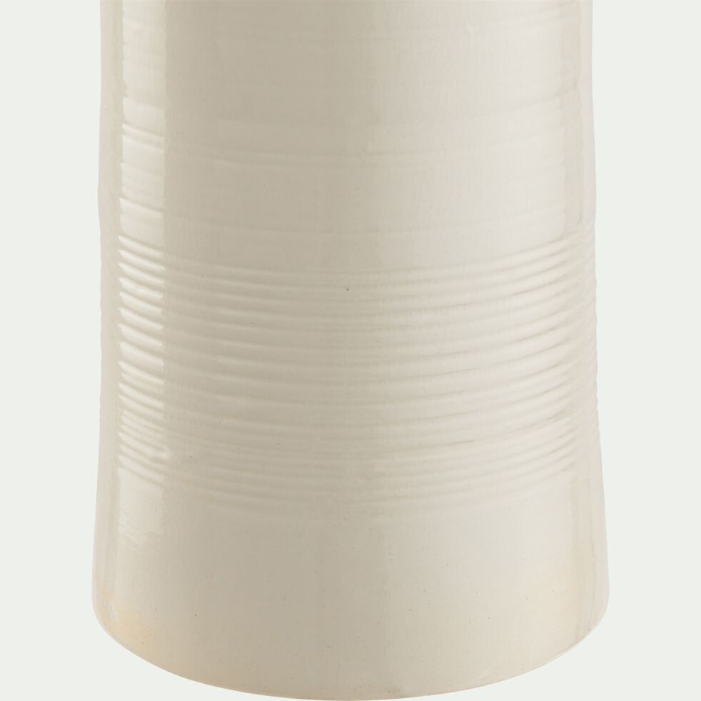 Vase bouteille en faïence H63,5cm - blanc-CHABERTON