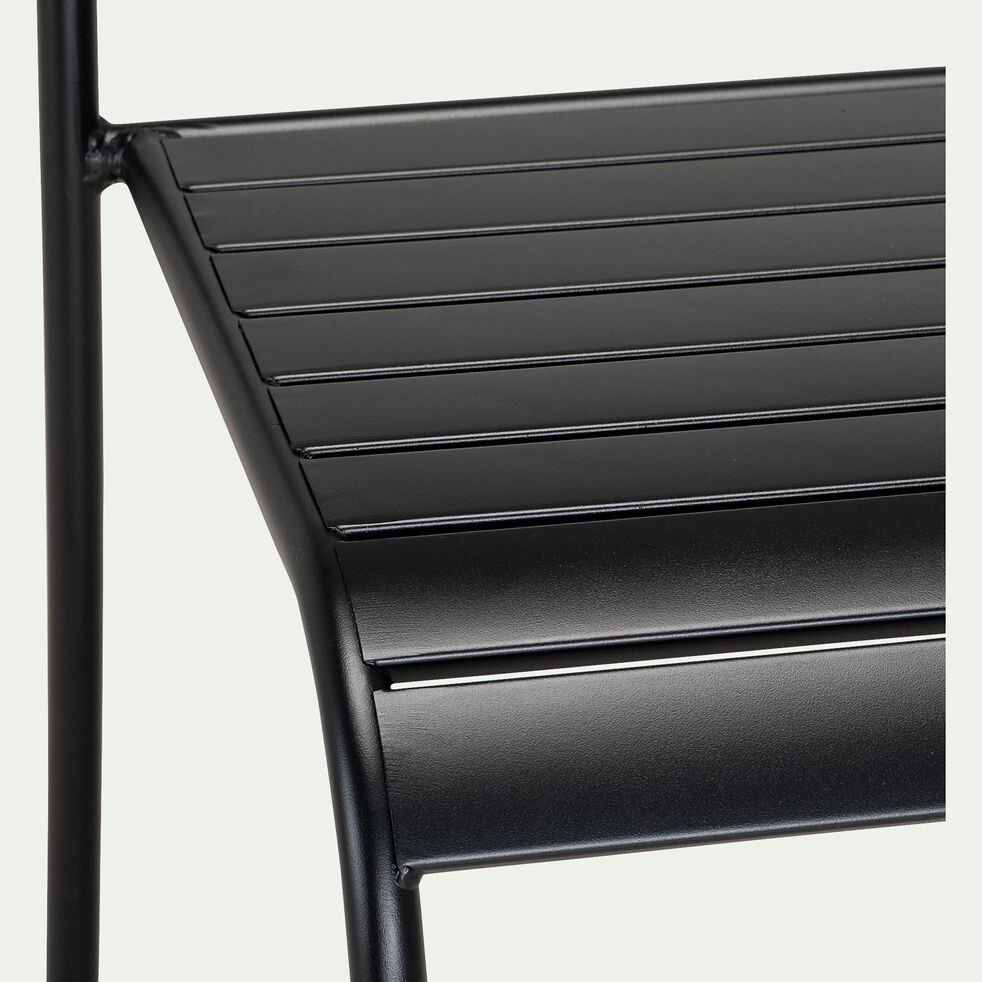Chaise de jardin empilable en acier - noir-SOURIS