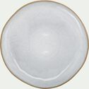 Assiette plate bicolore en grès recyclé D28cm - blanc-VENUS