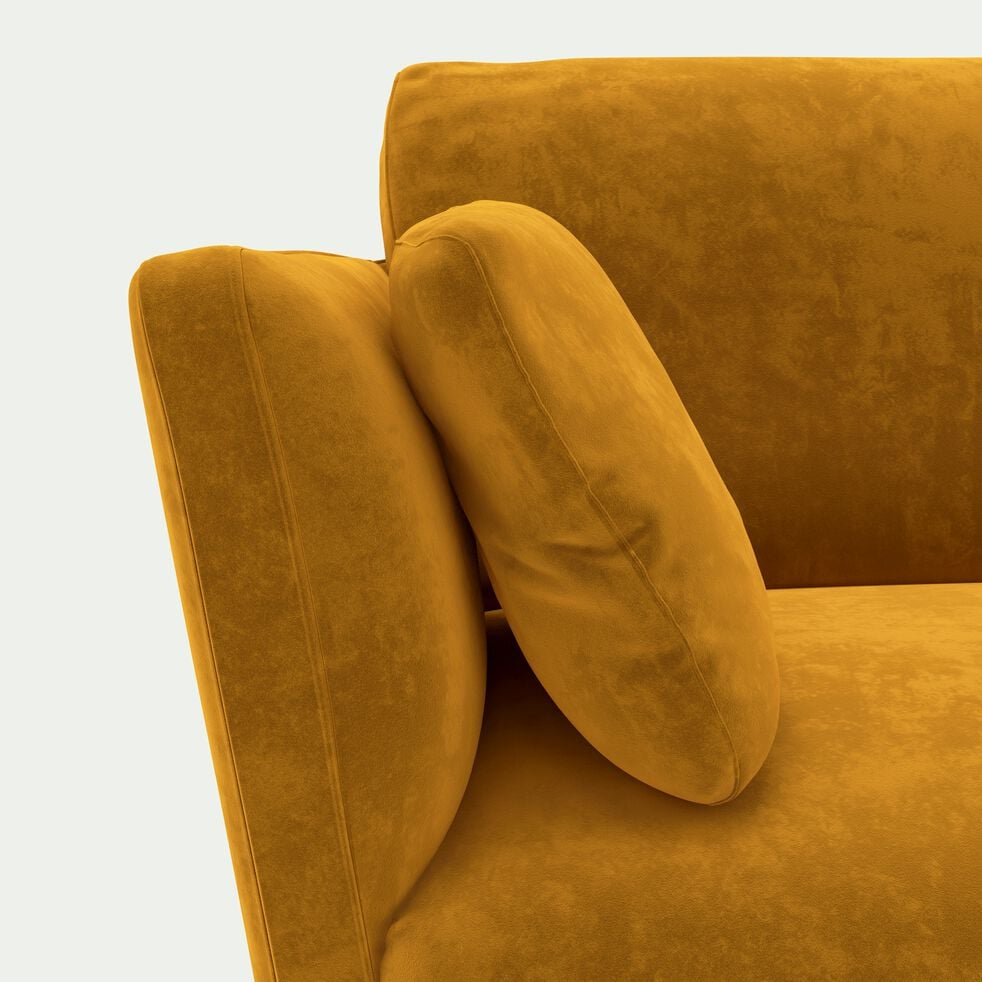 Canapé 4 places en velours - jaune argan-STEVIA