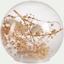 Boule en verre électrifiée et fleurs séchées - transparent D12cm-ADIYAM