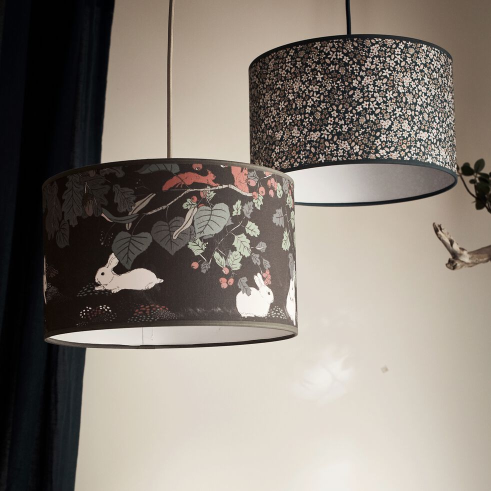 Abat jour motif fleuri d35cm multicolore bleu Sigean Abat jour motif fleuri d35cm multicolore bleu Sigean