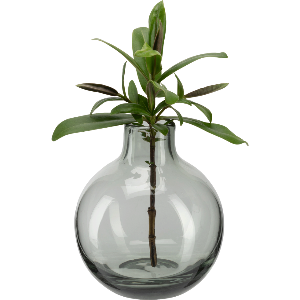 Vase rond en verre vert olivier H11 cm TAPHOS alinea