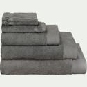 Lot de 2 serviettes invités en coton peigné - gris restanque 30x50cm-AZUR