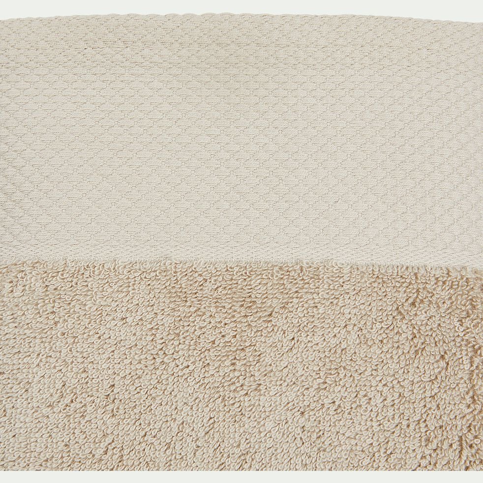 Lot de 2 serviettes invités en coton peigné - beige alpilles 30x50cm-AZUR