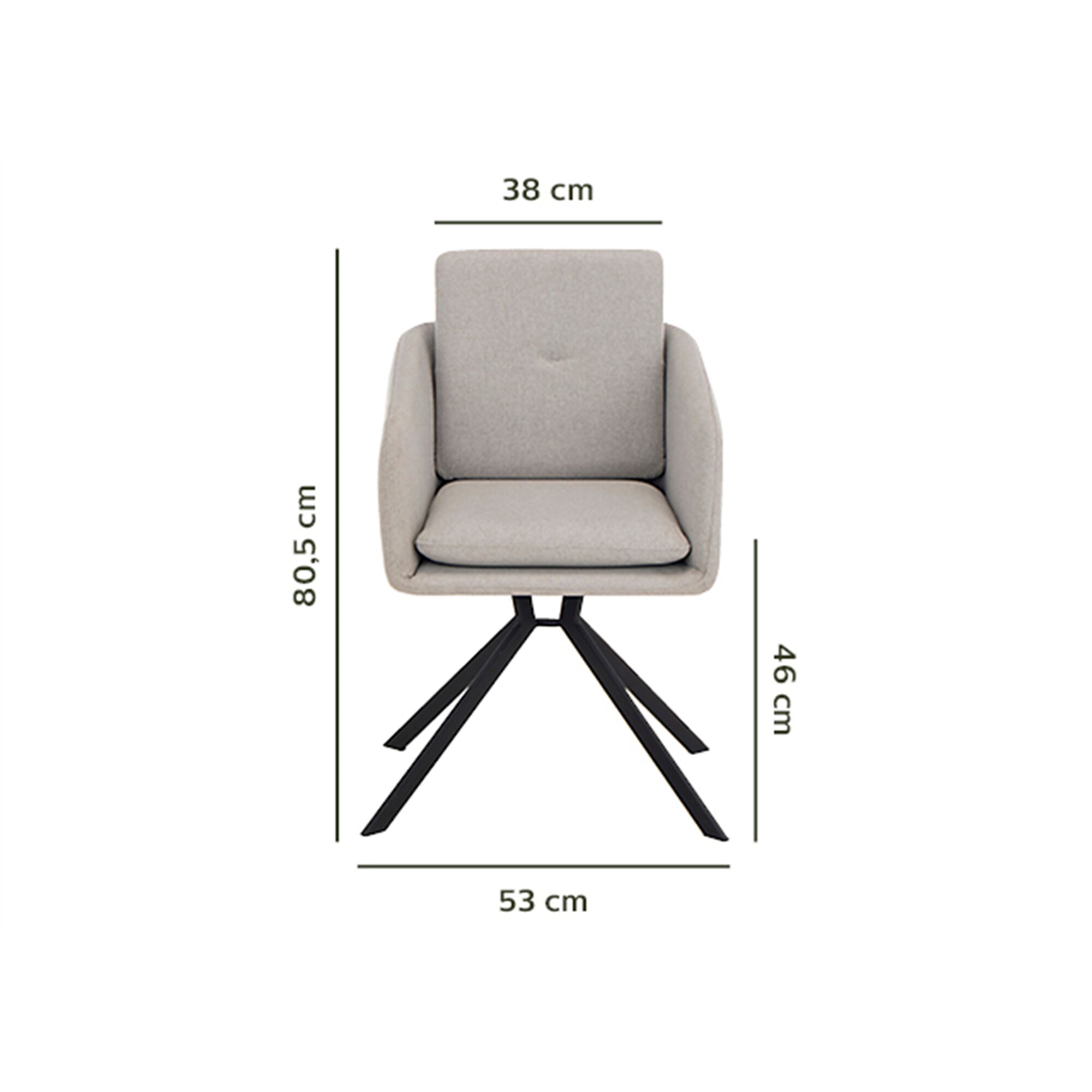 Chaise pivotante avec accoudoirs en tissu - gris borie-CAMARGUE