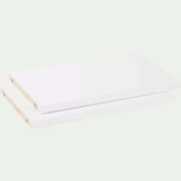 Lot de 2 tablettes en bois - blanc L37cm-BIALA