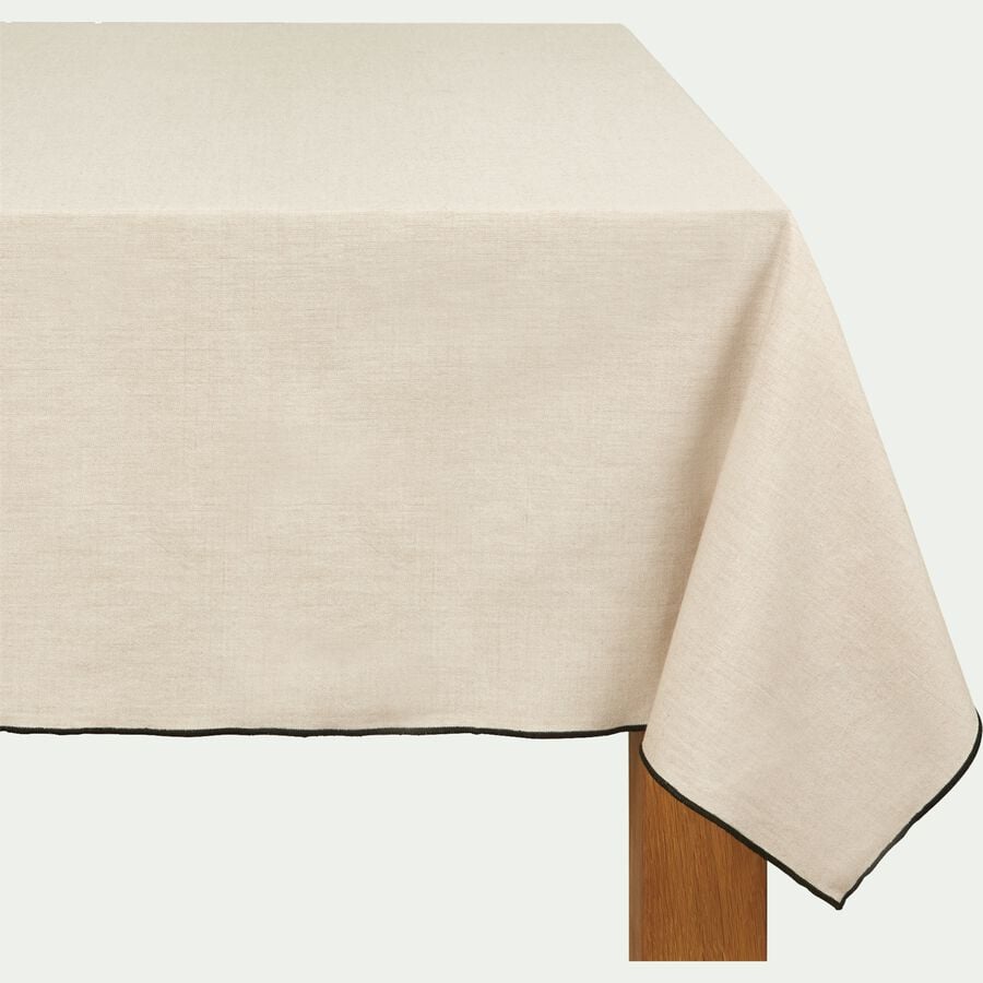 Nappe en coton fintion points bourdon 150x350cm - blanc-LINIA