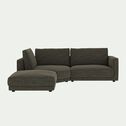 Canapé d'angle 4 places gauche en tissu tramé - gris calabrun-AUDES