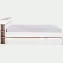 Lit 2 places avec tête de lit en bois 160x200cm - blanc-NESTOR
