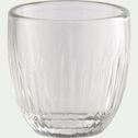 Lot de 4 tasses à expresso en verre avec 2 motifs en relief - transparent 10cl-TROQUET