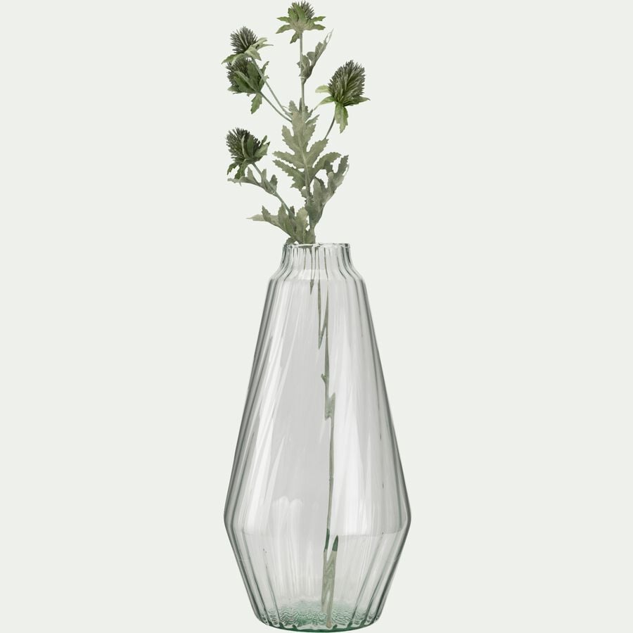 Vase conique en verre H42x19cm - transparent-SILVINA