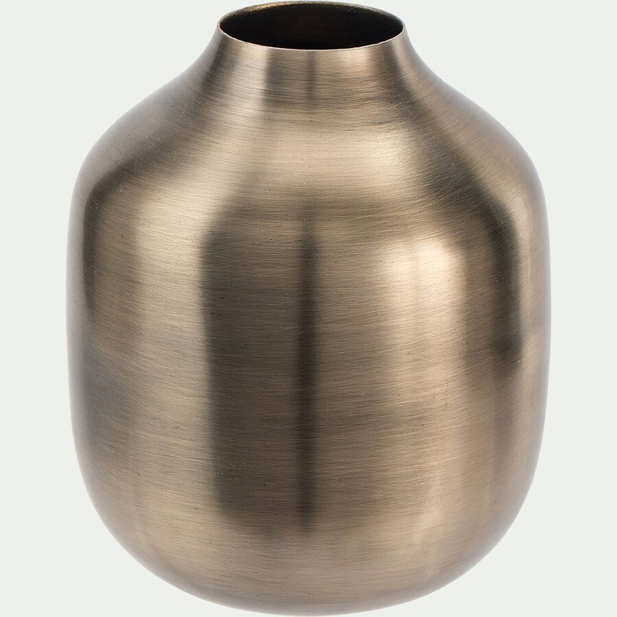 Vase rond en fer - doré D11xH13cm-AZEFFOUN