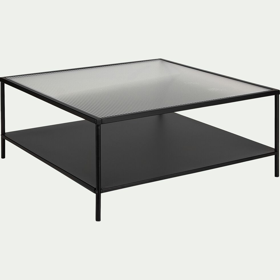 Table Basse Carree En Metal Et En Verre Cannele Varei Table