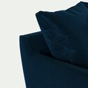 Canapé d'angle gauche fixe en velours - bleu figuerolles-LENITA