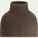 Vase bouteille en faïence H17,5cm - brun terre d'ombre-VALENSOL