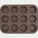 Plaque de cuisson pour 12 muffins en acier - marron-GOBEL