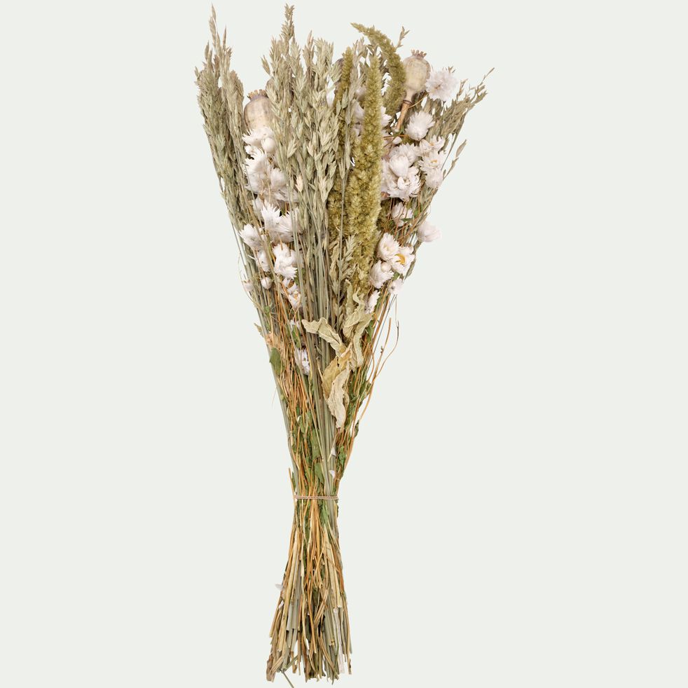 Bouquet de fleurs séchées 50cm - blanc-FLORALIE