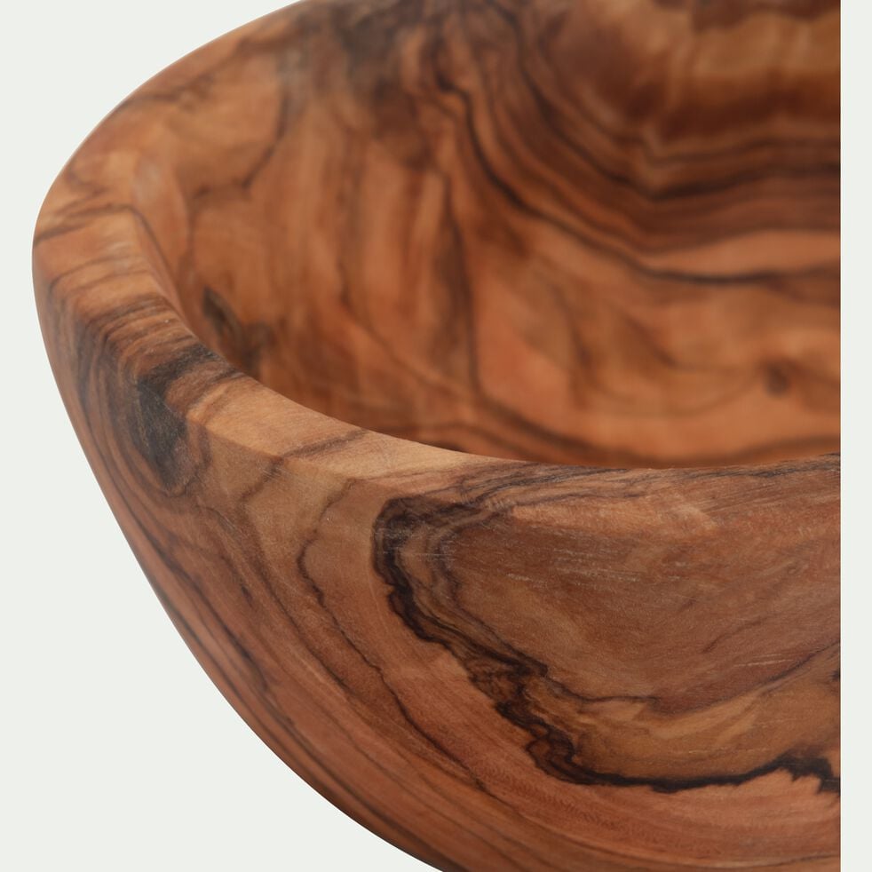 Coupelle apéritive en bois d'olivier D14cm - bois foncé-OLIVE