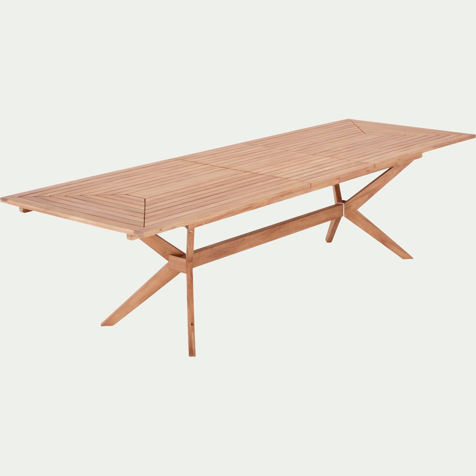 Table de jardin extensible en acacia huilé - bois clair (10 à 12 places)-JOUQUES