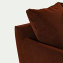 Canapé d'angle droit fixe en velours - brun rustrel-LENITA