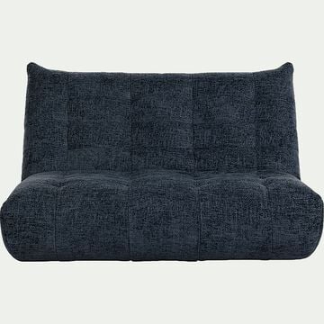 Canapé 3 places fixe en tissu chenille - bleu marine-SCALO