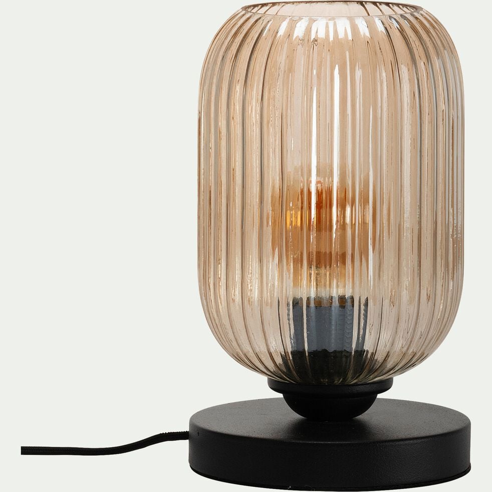 ZAIA - Lampe en verre et métal H25cm