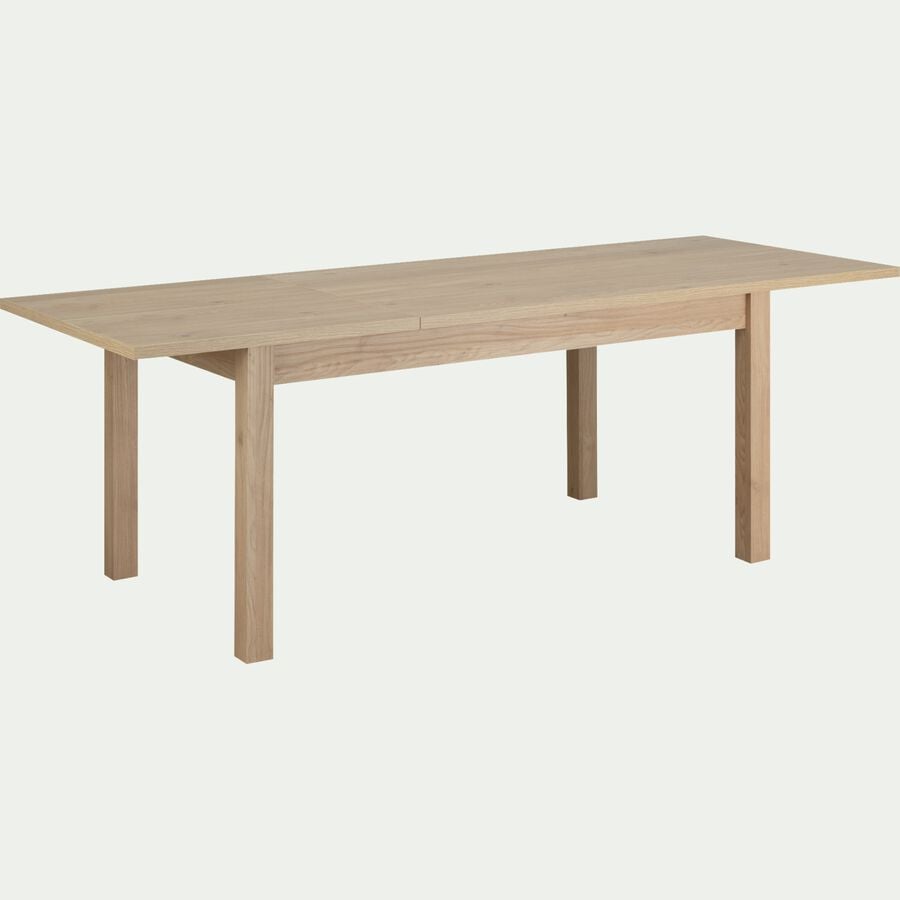 Table de repas rectangulaire extensible - bois clair (6 à 8 places)-LIMANDA
