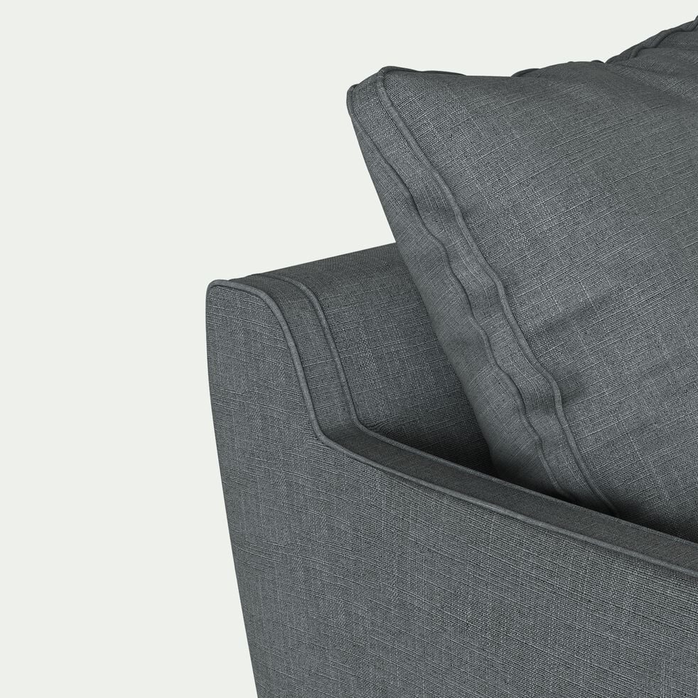 Canapé d'angle droit fixe en tissu mixte - gris ardoise-LENITA