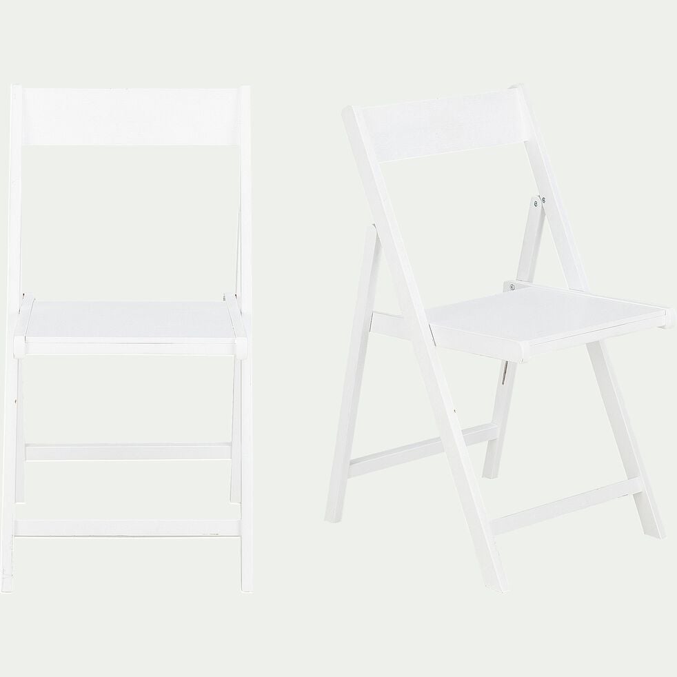 Chaise pliante en bois - blanc-JULIA