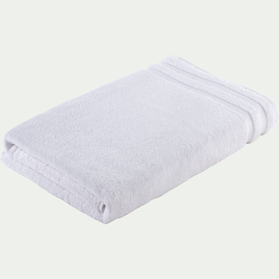 Drap de bain qualité hôtelière en coton -  blanc 100x150cm-RIVIERA