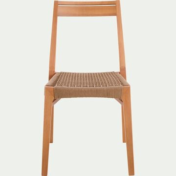 Chaise en eucalyptus et corde - bois clair-ZAGO