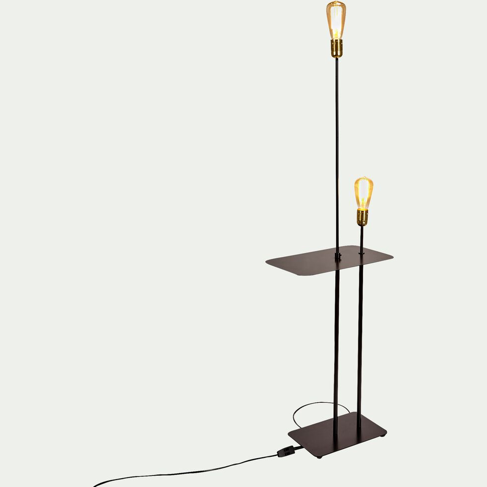 Lampadaire en métal - noir H135cm-LECTO