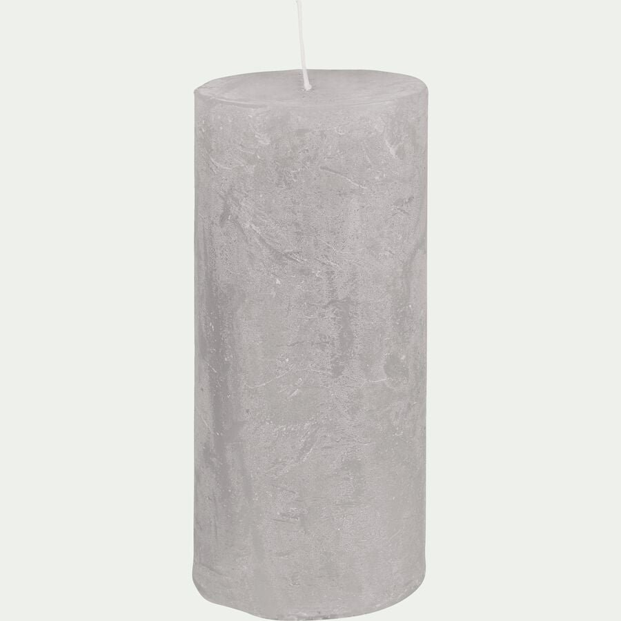 Bougie cylindrique - D7x15cm gris borie-BEJAIA