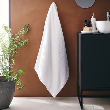 Drap de bain qualité hôtelière en coton -  blanc 100x150cm-RIVIERA