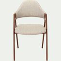 Chaise en tissu et effet bois foncé avec accoudoirs - beige alpilles-GARETTE