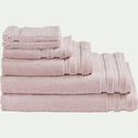 Lot de 2 gants de toilette en coton - rose simos-RANIA