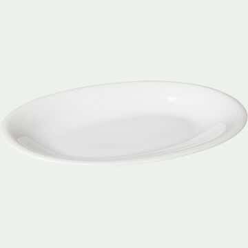 Plat de présentation ovale en porcelaine qualité hôtelière L33cm - blanc-ETO