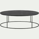 Table basse ovale en aluminium - noir-ZORAN